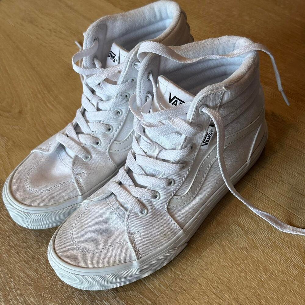 Vans white high top trainers